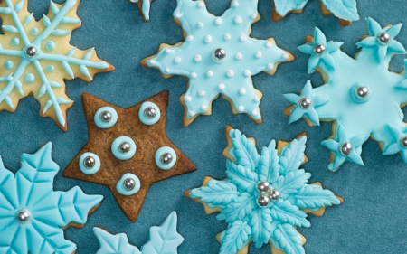 *Decoration of Christmas* - new year, stars, joy, holy, merry christmas, blue, holiday, biscuits, decoration