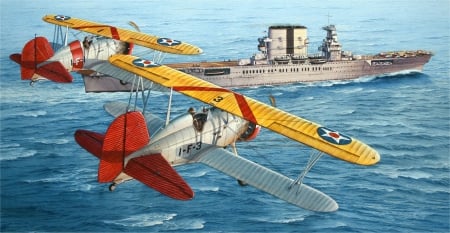 Homeward Bound - aircraft, aircraft carrier, warbird, fighter, pursuit