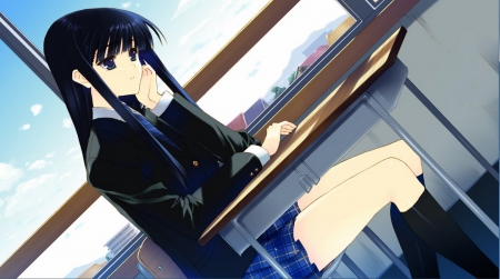 Touma Kazusa - white album ii ic, beauty, toma kazusa, girl, wall, anime, novel, new