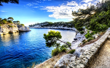 CALANQUE DE PORT-MIOU~Cassis, France - cove, calanque, harbour, cliffs