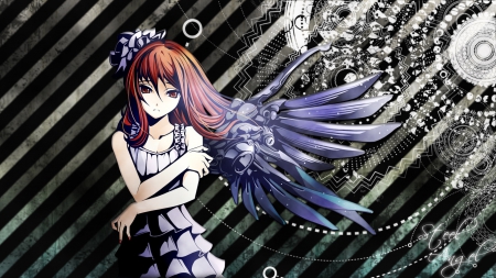 Angel - sadness, angel, girl, sad, hq, anime girl, hd, pretty, wing, anime, cute, mecha