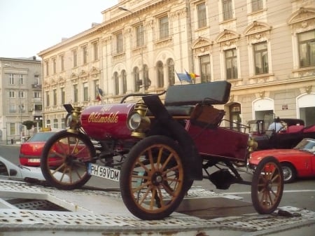 Red car - car, red, vintage, old