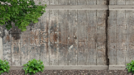 Fenced Yard - rock, yard, background, fence