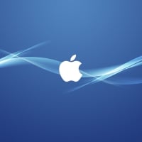 Apple macbook blue background