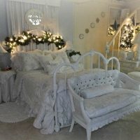 Decorated Bedroom in Christmas Spirit