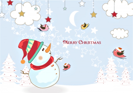 Merry Christmas - snowman, holidays, xmas, merry christmas, happy holidays, magic christmas, christmas