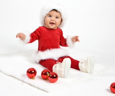 Santa Baby - kid, christmas balls, balls, baby, child, christmas, magic christmas, xmas, merry christmas