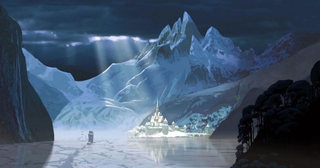 Frozen (2013) - ice, movie, mountain, winter, fantasy, snow, castle, blue, disney, frozen