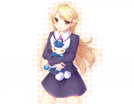 Blond Beauty Mystery Trener - blond hair, beauty, wall, game, trener, anime, aya, new, pocket