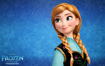 Frozen (2013) - anna, girl, movie, blue, disney, frozen, blonde