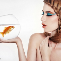 Beauty With Gold Fish