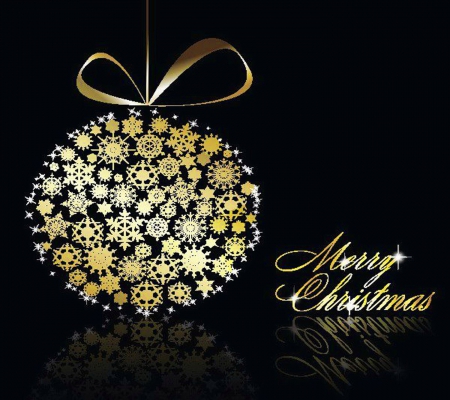 Golden greetings - greeting, snowflakes, decorations, golden, christmas