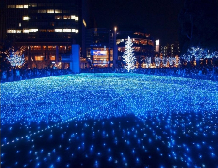 Tokyo Midtown - japan, midtown, city, japanese, lights, christmas