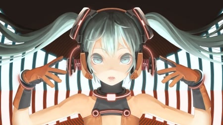 Anime - headphones, hatsune miku, vocaloid, Anime