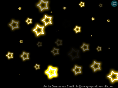 Gold Stars - painting, sky, art, stars