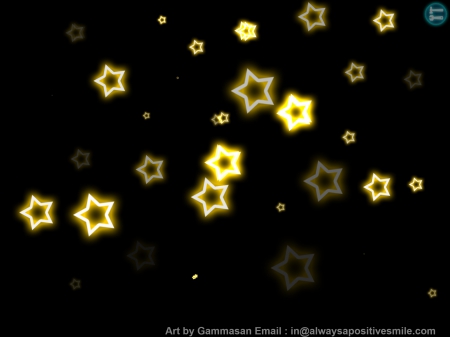 Gold stars In The Sky At Night - sky, painting, stars, art