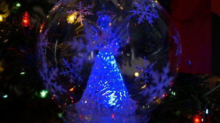 Glowing Christmas Angel - christmas angel, glowing christmas, blue angel, christmas oraments, glowing christmas angel, glowing angel