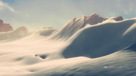 Fresh Powder on Nunatuk by Stewart Hamilton - british columbia, skiing, heli-snowboarding, mountains, heli-skiing, powder, heliskiing, snow, helicopter, crescent spur, glacier, helisnowboarding