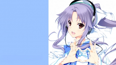 Anime girl - pretty, girl, headphones, school, beautiful, anime, uniform, cute