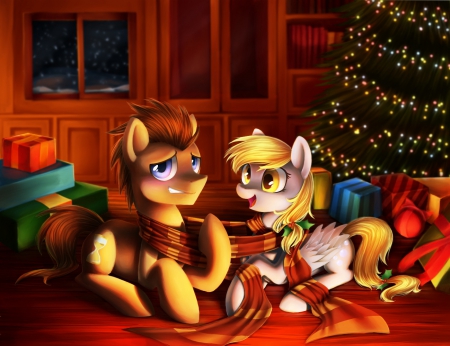 Xmas Derpy Hooves and Doctor Whooves - Friendship is Magic, My Little Pony, Doctor Whooves, Pony, Christmas, Derpy Hooves