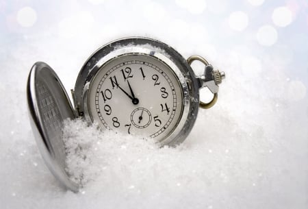 Time - winter, new year, time, snowy, happy new year, clock, holidays, happy holidays