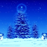 Blue Christmas Snowmen HD