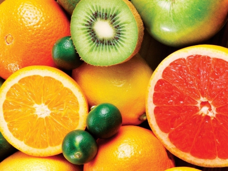 Citrus - nature, kiwi, grapefruit, citrus, orange, lime, food