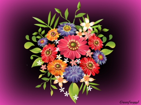 BOUQUET - creation, abstract, pretty, flower