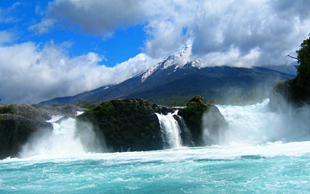 Saltos de Petrohue Falls, Chile - nature, mountains, waterfall, chile