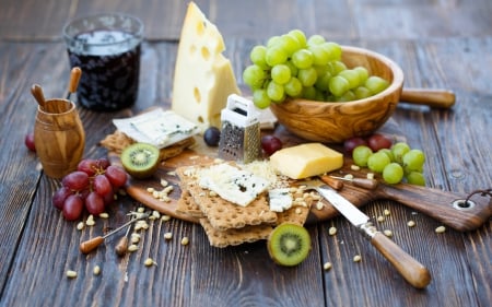 *** Something for eat *** - grapes, food, wine, cheese