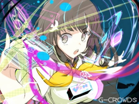 hajime ichinose - dark hair, hajime ichinose, gatcha note, long hair, beautiful girl, gatchaman crowds, cute girl