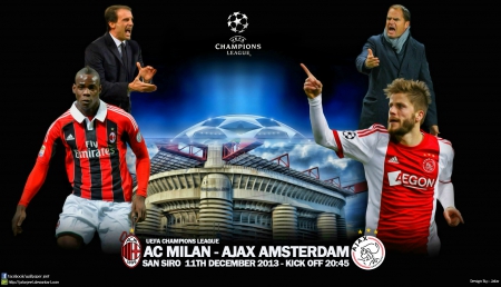 CHAMPIONS LEAGUE AC MILAN - AJAX AMSTERDAM - Balotelli, AC MILAN wallpaper, sansiro, frank de boer, Mario Balotelli wallpaper, AJAX AMSTERDAM wallpaper, CHAMPIONS LEAGUE wallpaper, AC MILAN, CHAMPIONS LEAGUE, amsterdam, kaka, milan, fc barcelona, afcajax, adidas, ajax, AJAX AMSTERDAM, Mario Balotelli, uefa, wallpaper