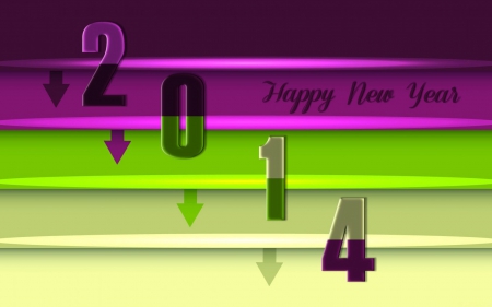 2014 - beauty, 2014, purple color, happy new year, green