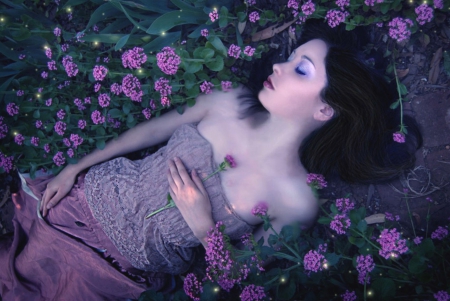 Sleeping beauty - purple, image, beauty, expression, color, new, wallpaper