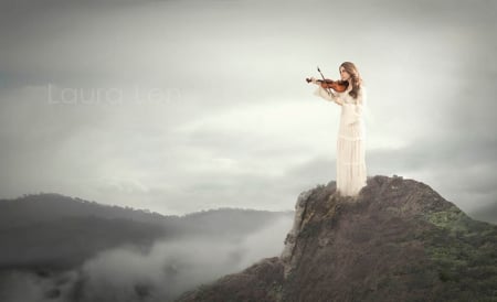 Model - melody, lady, violin, model