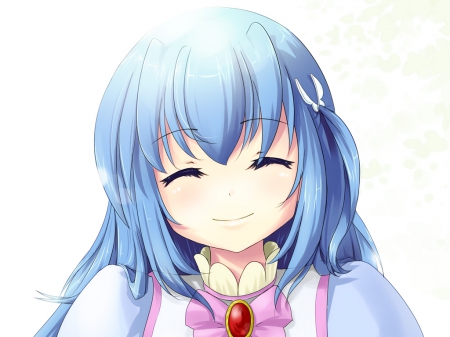 ღa smile from the heartღ - manga, smile, anime, blue hair, cute girl, long hair