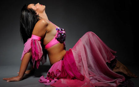 Belly Dancer - woman, dancer, girl, female, photography, exotic, belly dancer, pink, beautiful