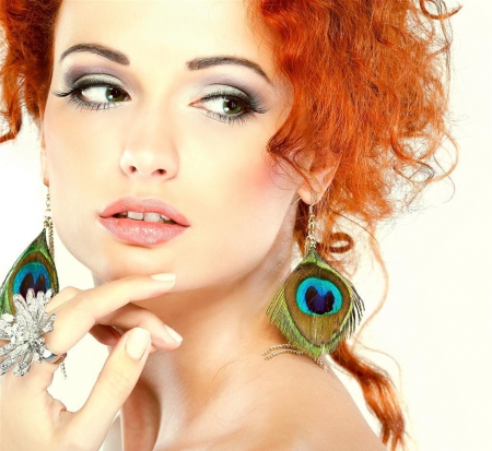 Redhead - pretty, glamour, girl, beauty, face