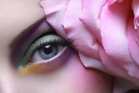 Eye - make-up, eye, rose, beauty