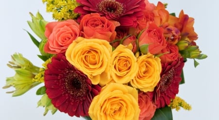 * Bouquet * - flowers, roses, colorful, yellow, colors, bouquet