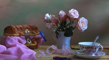 * Still life * - flowers, roses, soft, box, still life