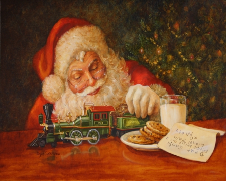 Santa And Train