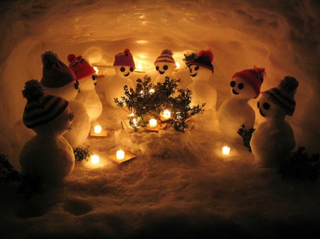 Happy Winter - Winter, Snow, Christmas, Snowman