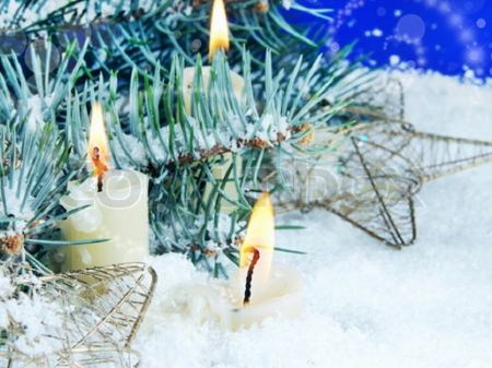 Winter Time - winter, christmas, snow, candles