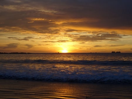 Puesta de sol - paz, arena, oceano, sol