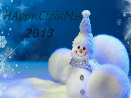 Merry Christmas 2013 - snow, greeting, snowman, winter