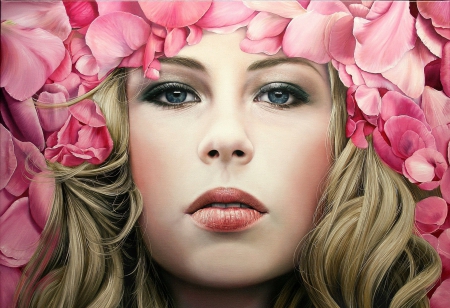 Women - cg, flower, pink, women