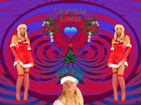 Looking 4 Kristmas Kisses - eye candy, collage, 3d, fractal, abstract