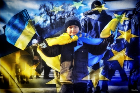 REVOLUTION - Ukraine - yellow, ukraine, blue, revolution, photo