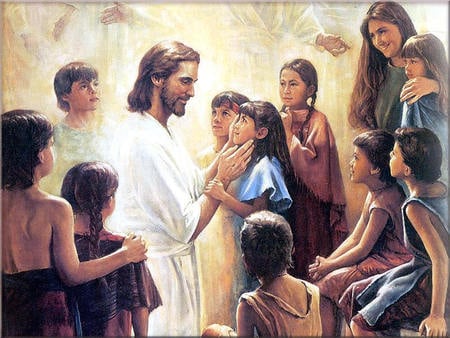 JESUS BLESSES CHILDREN - religeon, christianity, people